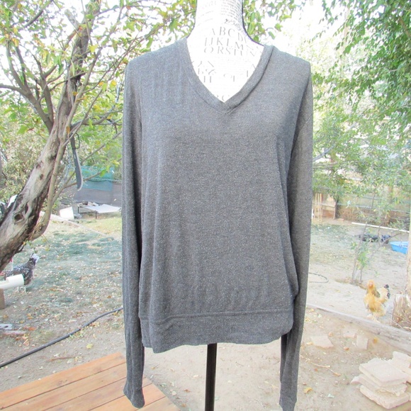 Wildfox Gray V-Neck Sweater - Picture 1 of 4